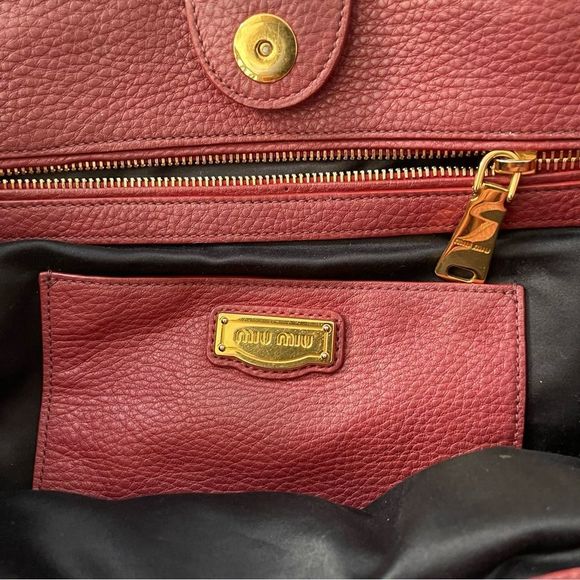 MIU MIU BAG VIT.DAINO RR1905 Leather Shoulder Bag,Tote Bag W Authentication Card - Picture 8 of 16